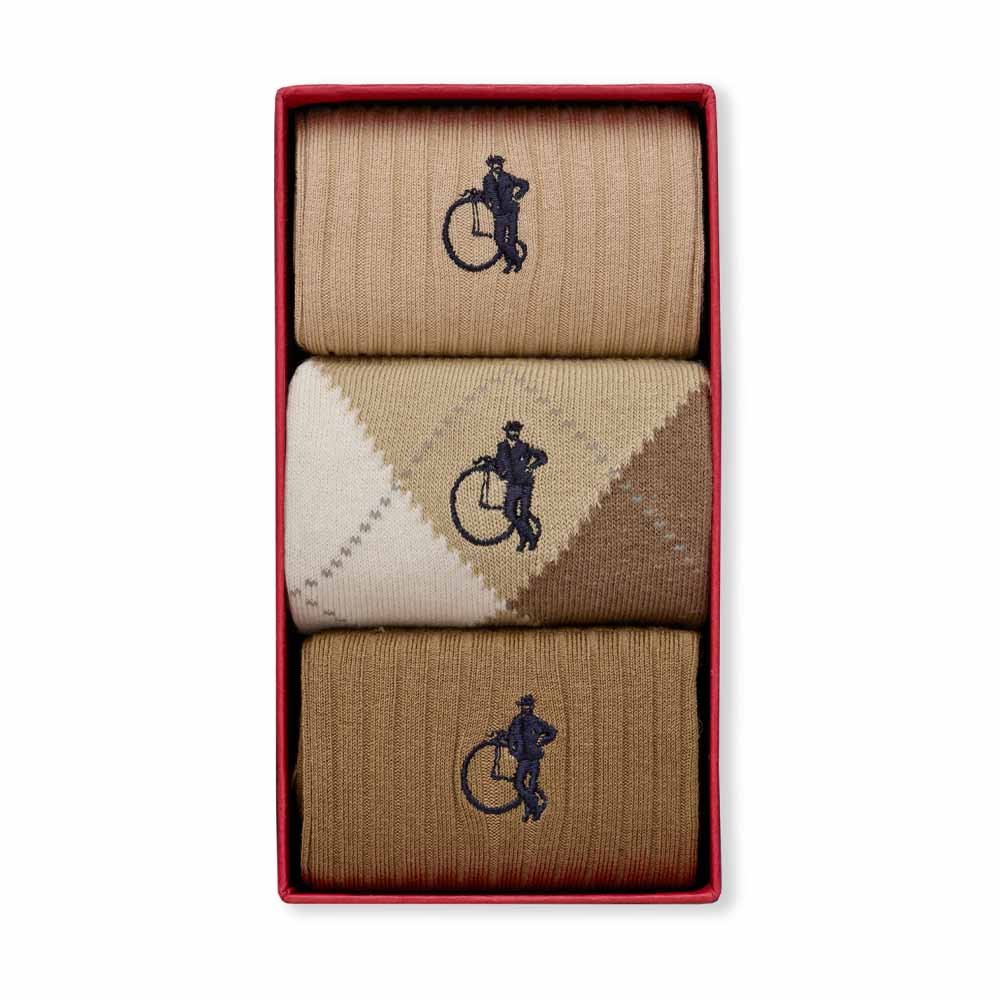 Argyle Sands, 3 - Pair Box - London Sock Company
