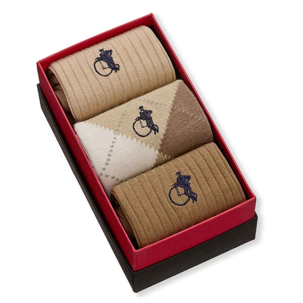 Argyle Sands, 3 - Pair Box - London Sock Company