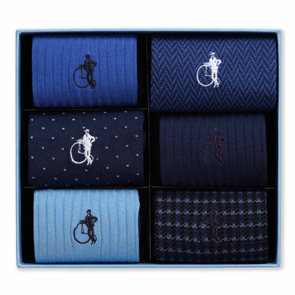 Dash of Class, Midnight Blue, 6 - Pair Box - London Sock Company