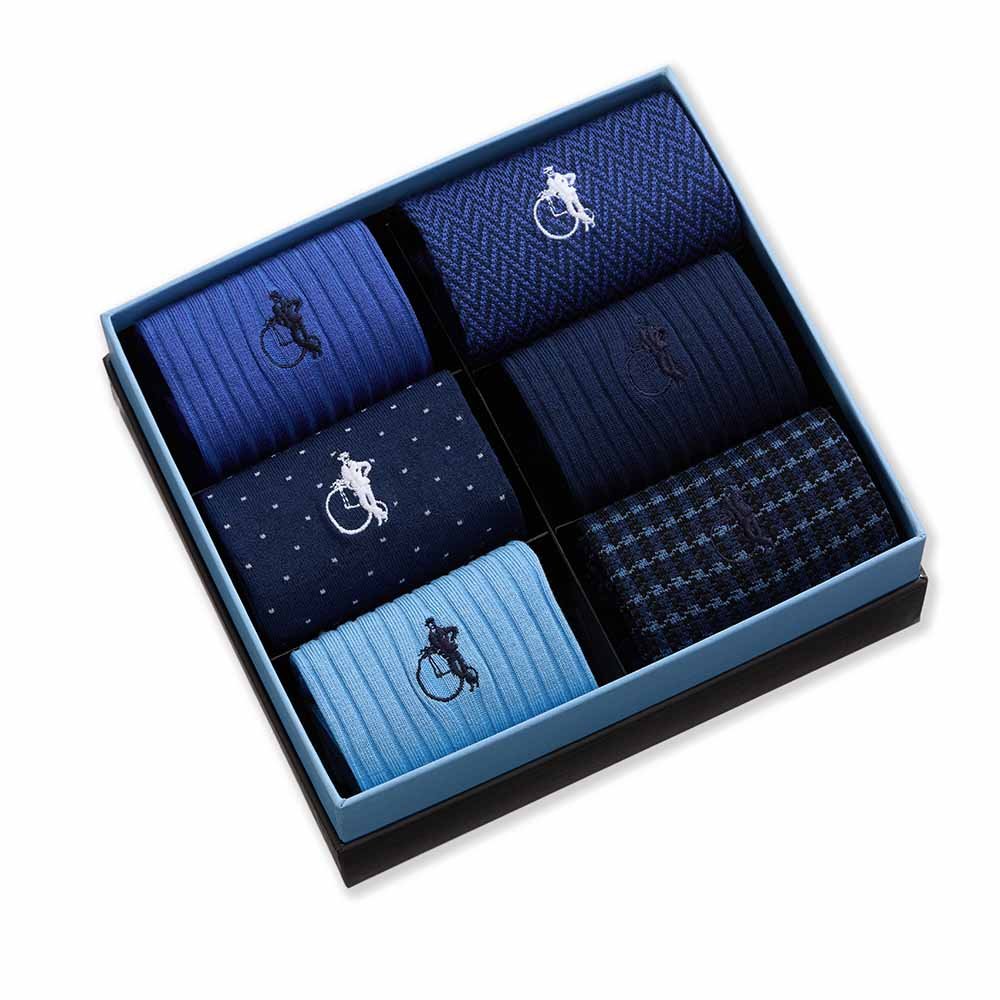 Dash of Class, Midnight Blue, 6 - Pair Box - London Sock Company