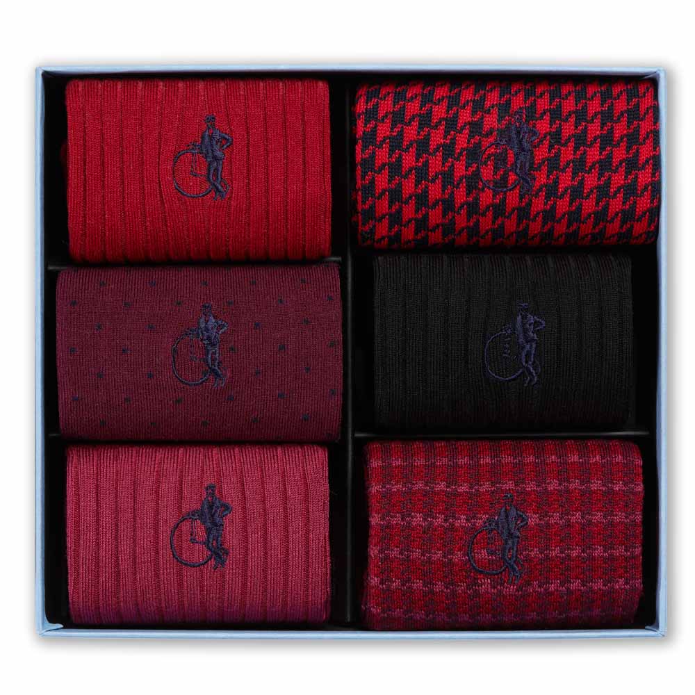 Dash of Class Ruby, 6 - Pair Box - London Sock Company