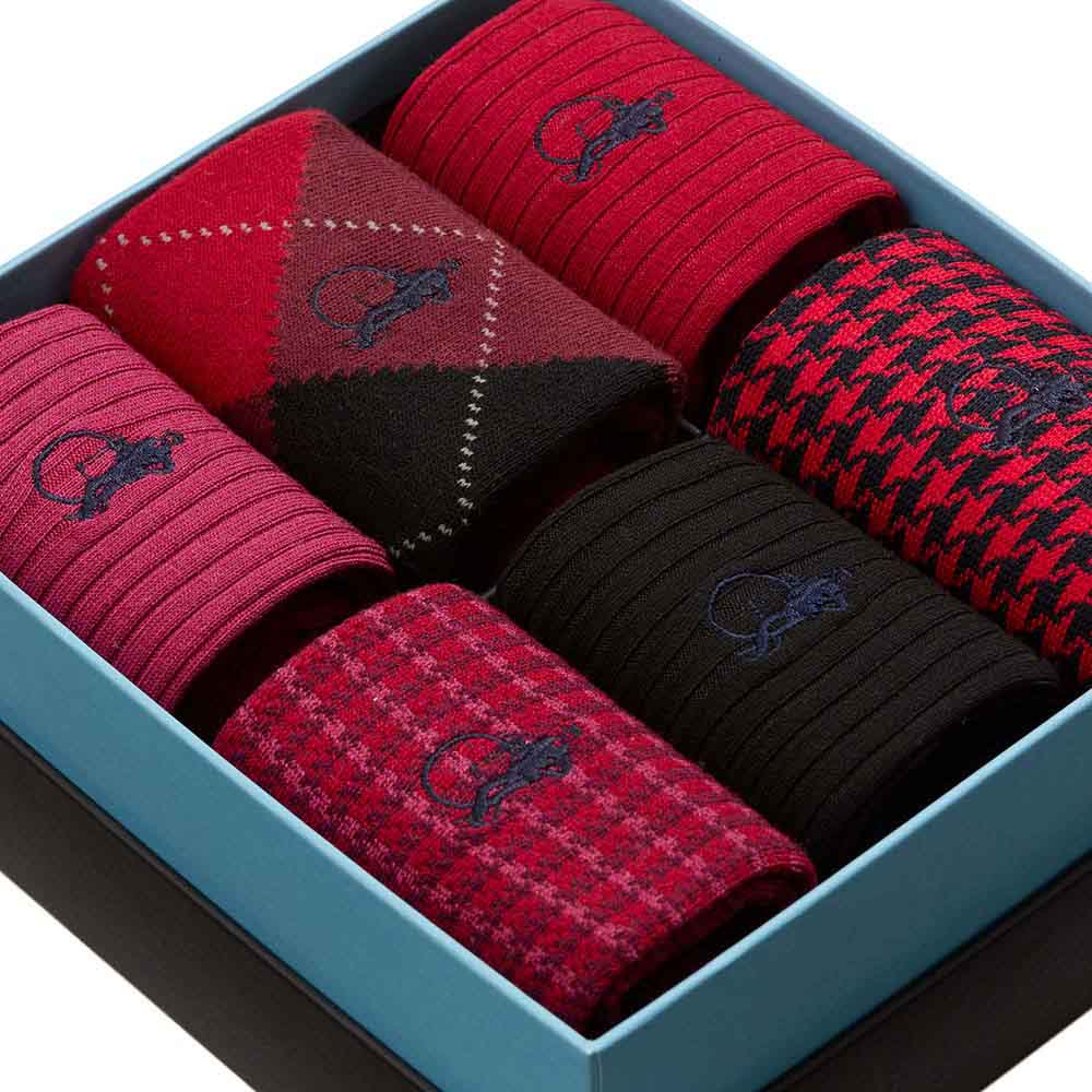 Dash of Class Ruby, 6-Pair Box - London Sock Company