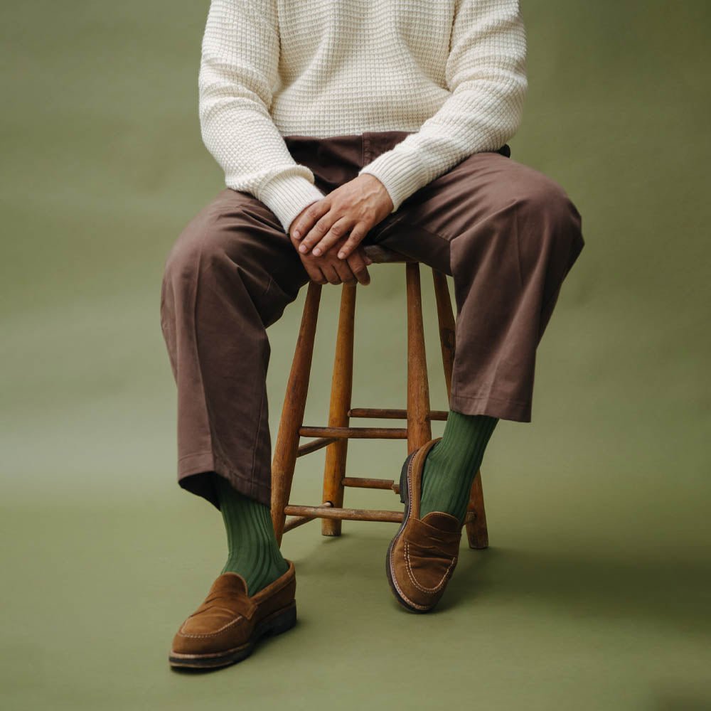 Green Simply Sartorial Socks - London Sock Company