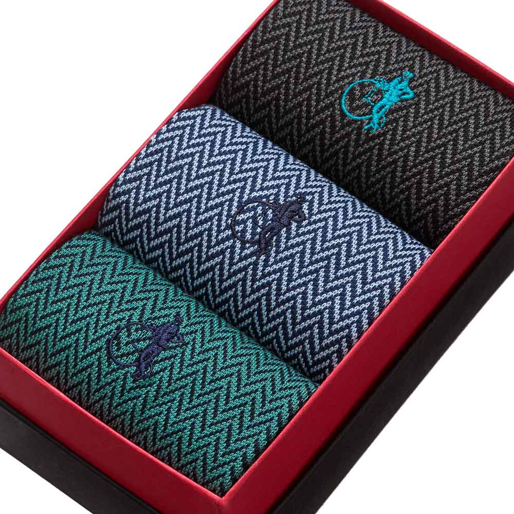 Herringbone Classics, 3 - Pair Box - London Sock Company