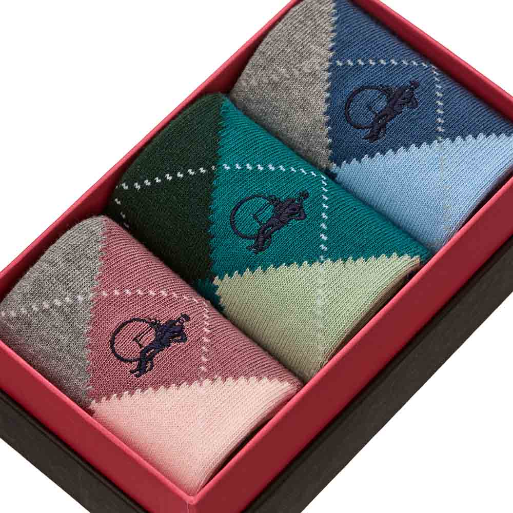 Highland Hues, 3 - Pair Box - London Sock Company