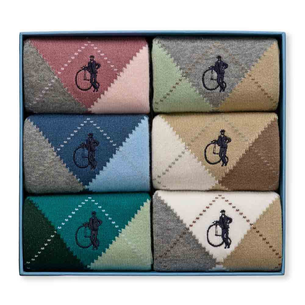 Highland Pastels, 6 - Pair Box - London Sock Company