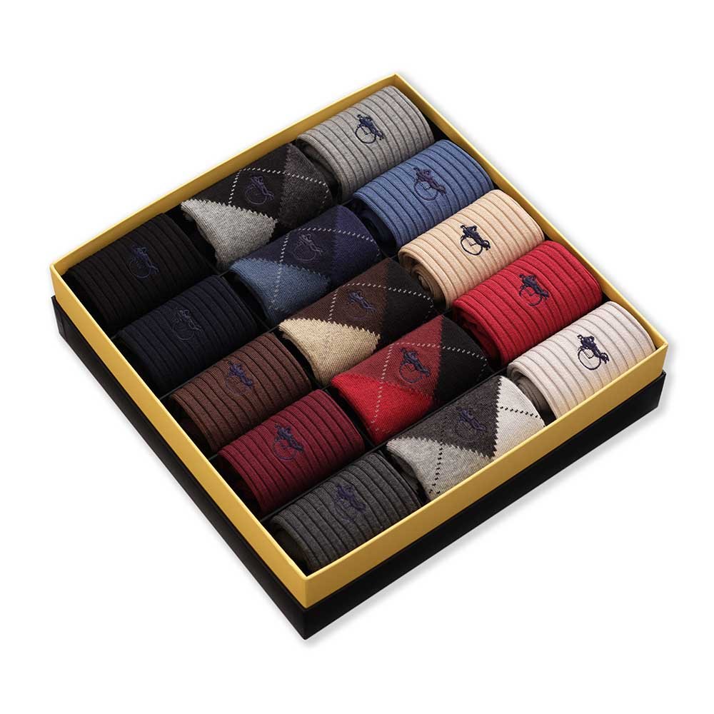The Argyle Edit, 15 - Pair Box - London Sock Company