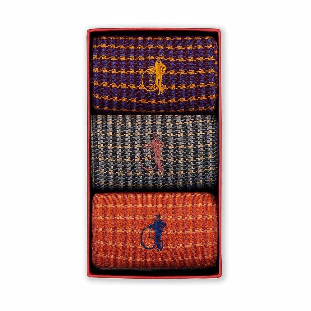 The Houndstooth, 3 - Pair Box - London Sock Company