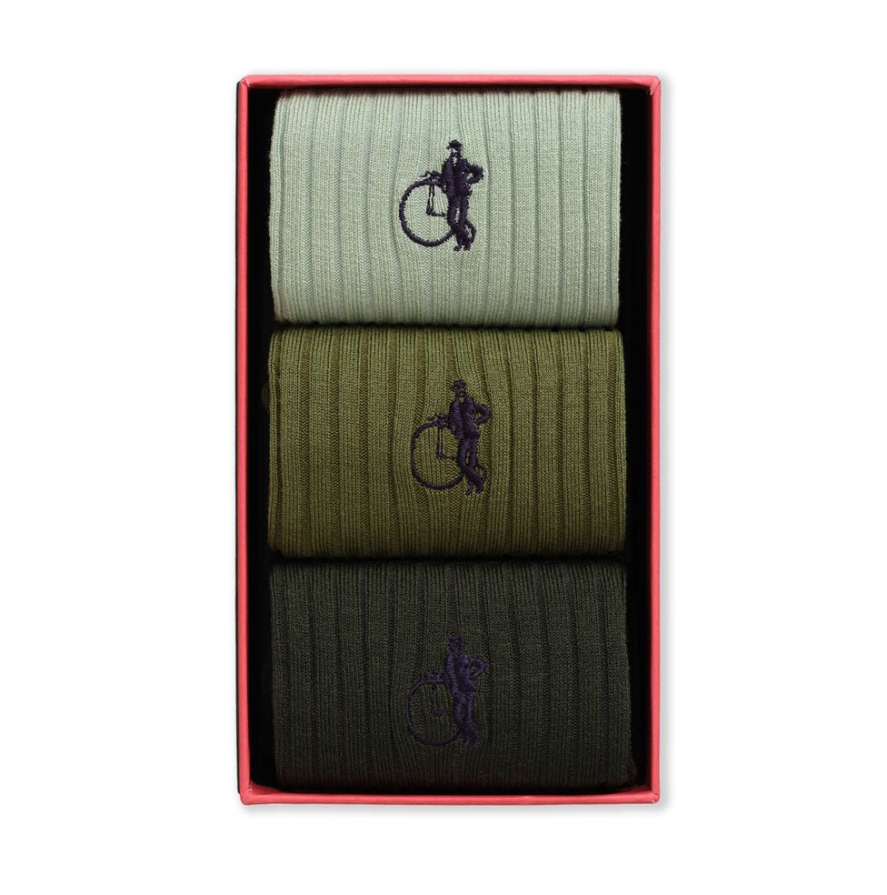 The Olive, 3 - Pair Box - London Sock Company
