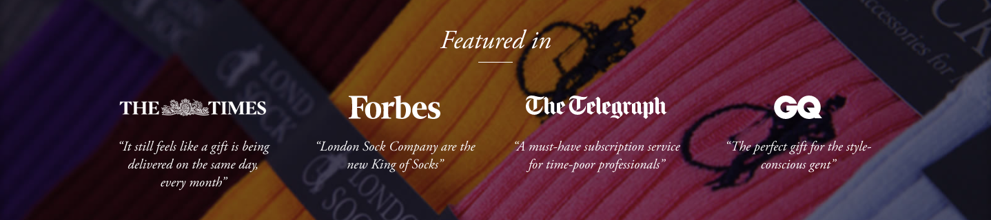 As featured in GQ, The Times, Forbes, London Sock Co