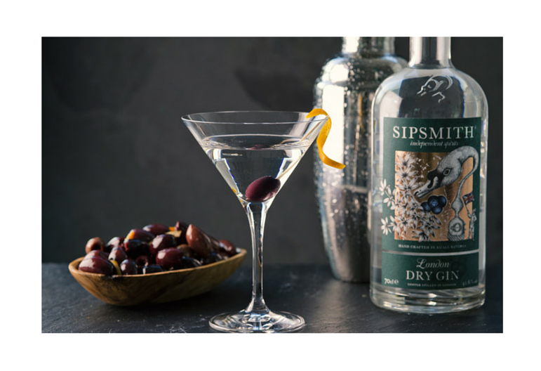 Sipsmith Dirty Martini with a twist