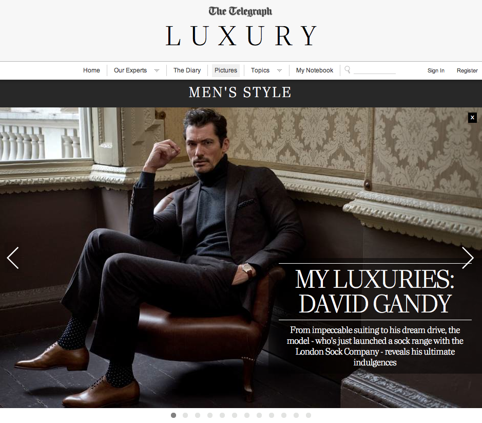 The Telegraph Luxury, David Gandy Exclusive