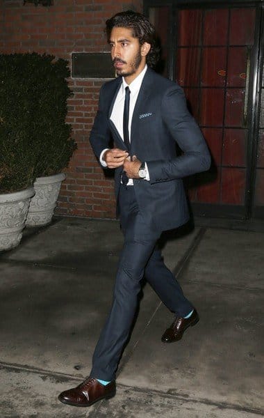 Actor Dev Patel spotted in Simply Sartorial in Olde Turquoise