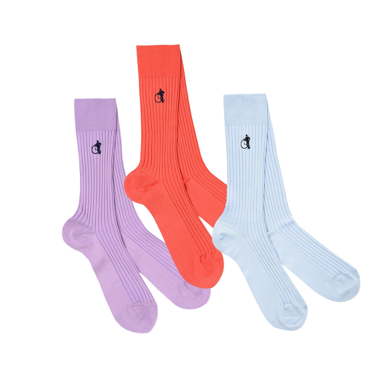 Three socks in pastel shades
