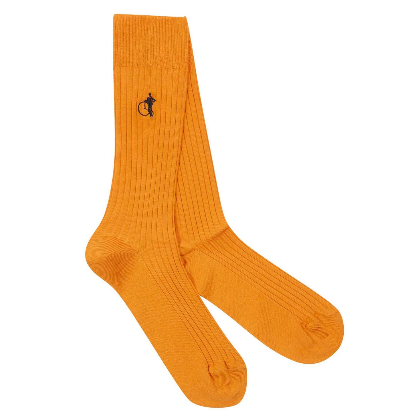 Mustard pair of Sartorial socks on a white background