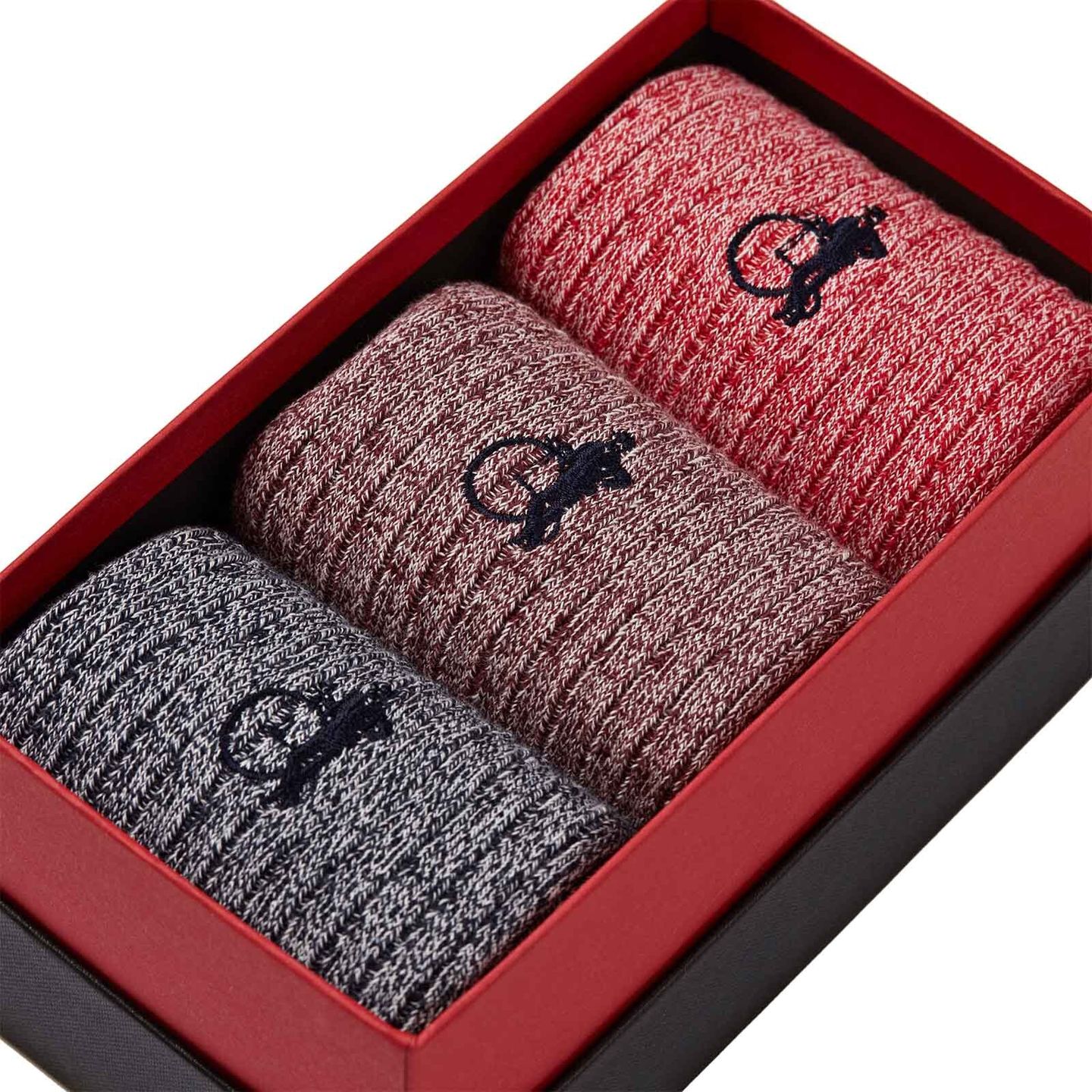 3 pair of marl casual boot socks in a box