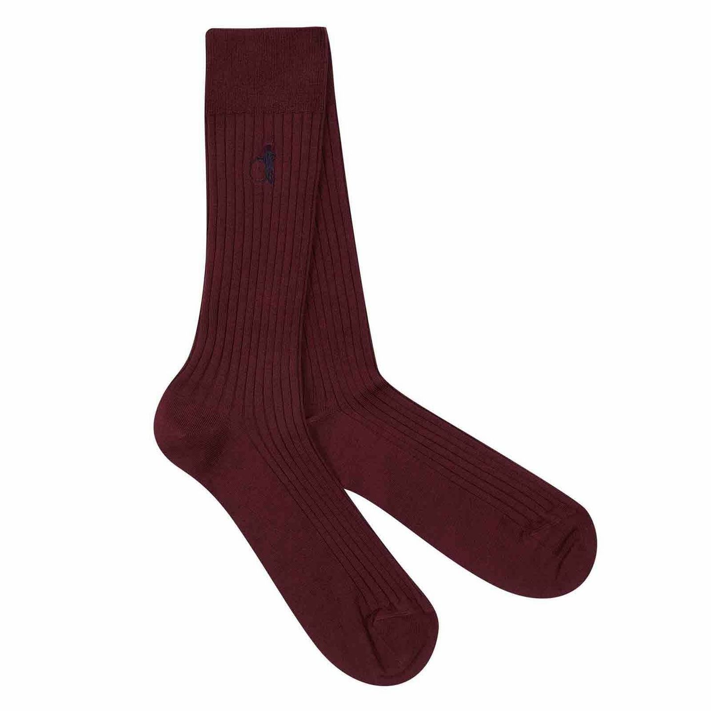 A pair of brown socks with a white background