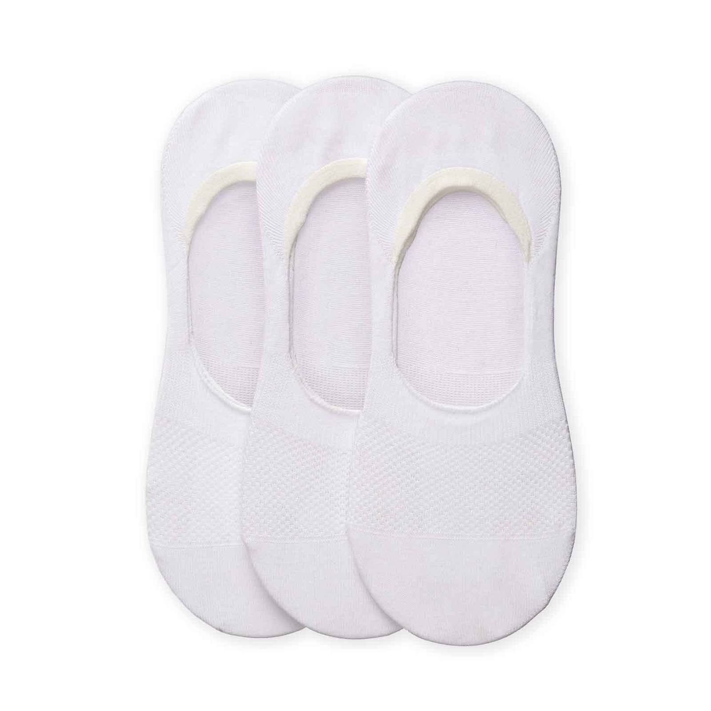 Simply Invisible Socks, Cotton White, 3 Pairs