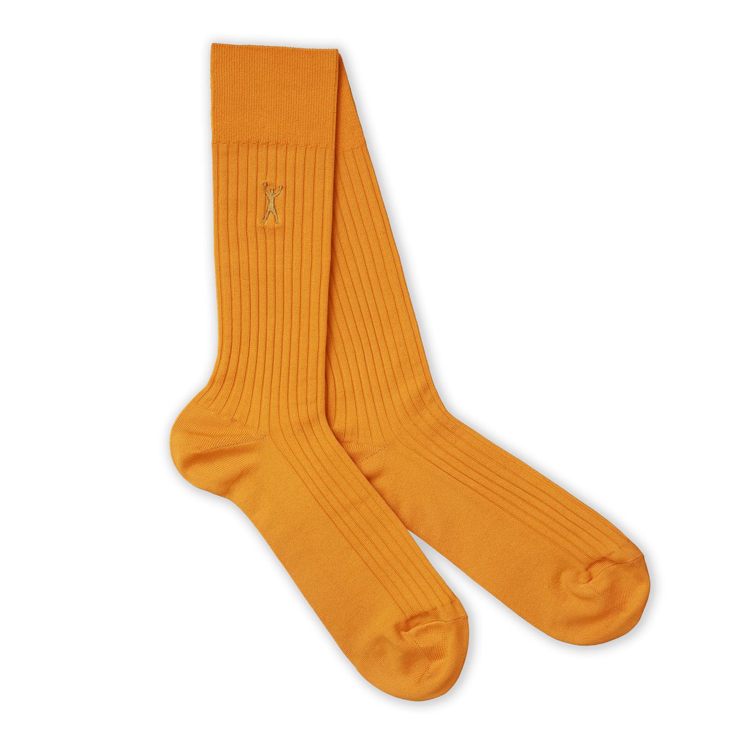 A pair of bright orange socks