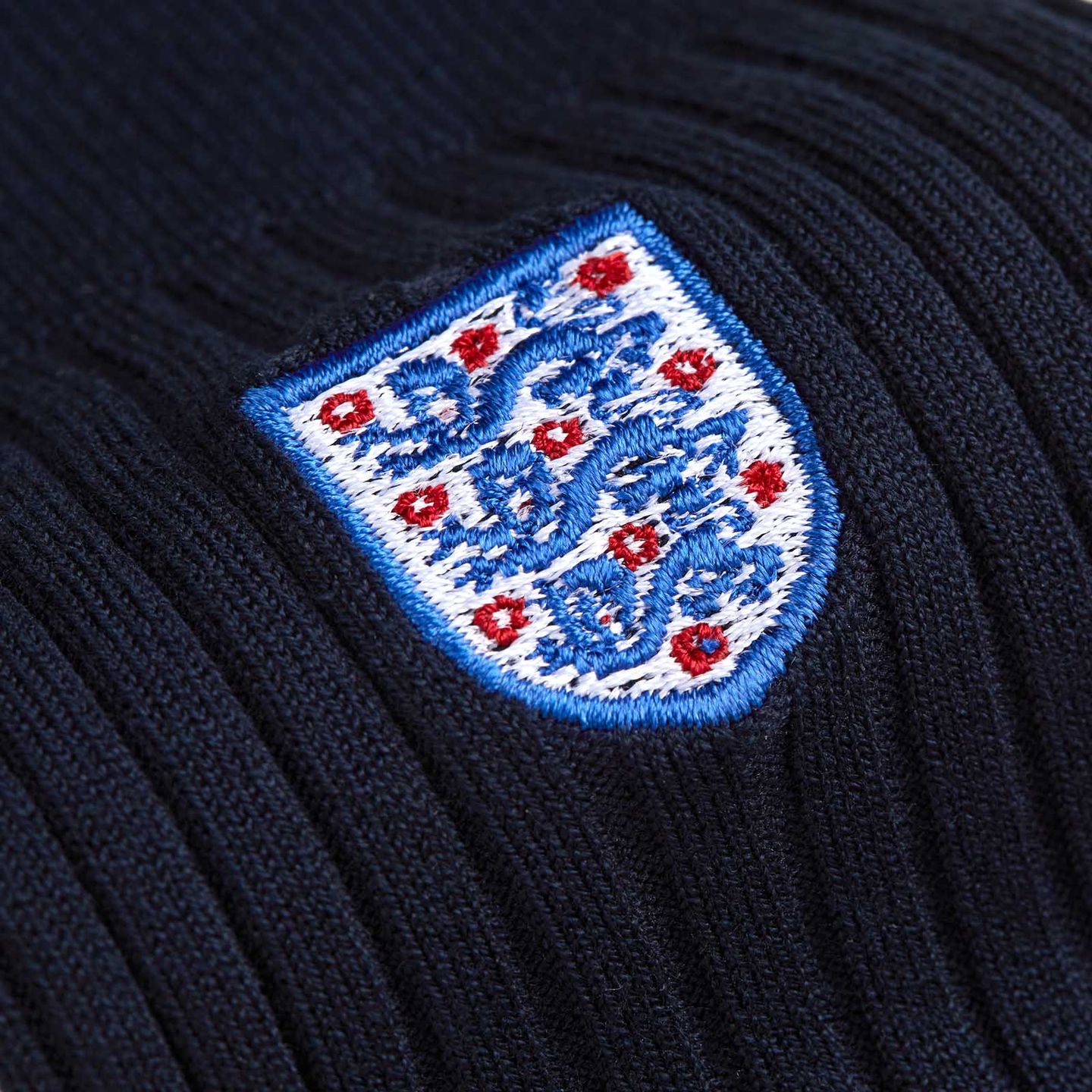 England badge on a black sock
