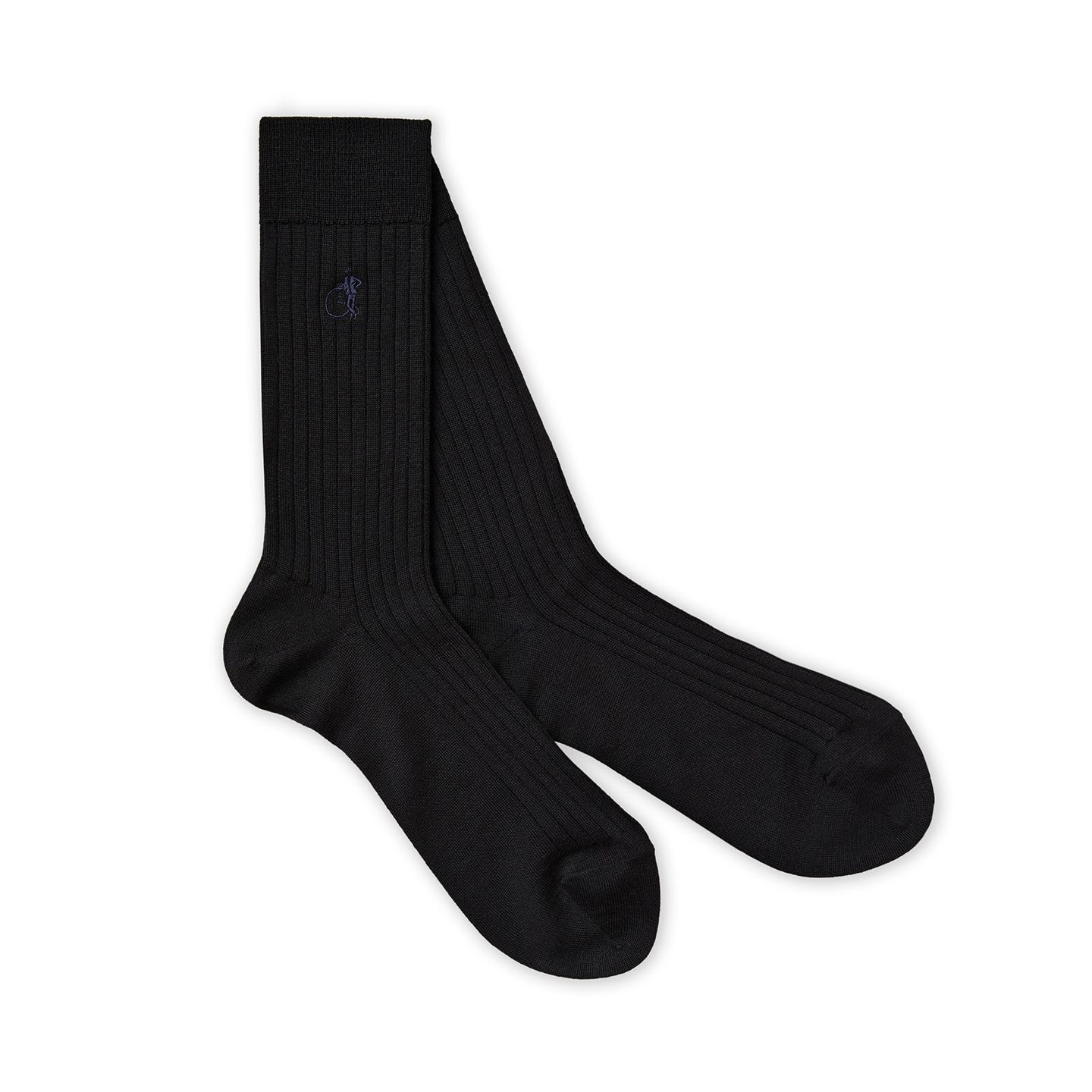 Merino black socks on a white background