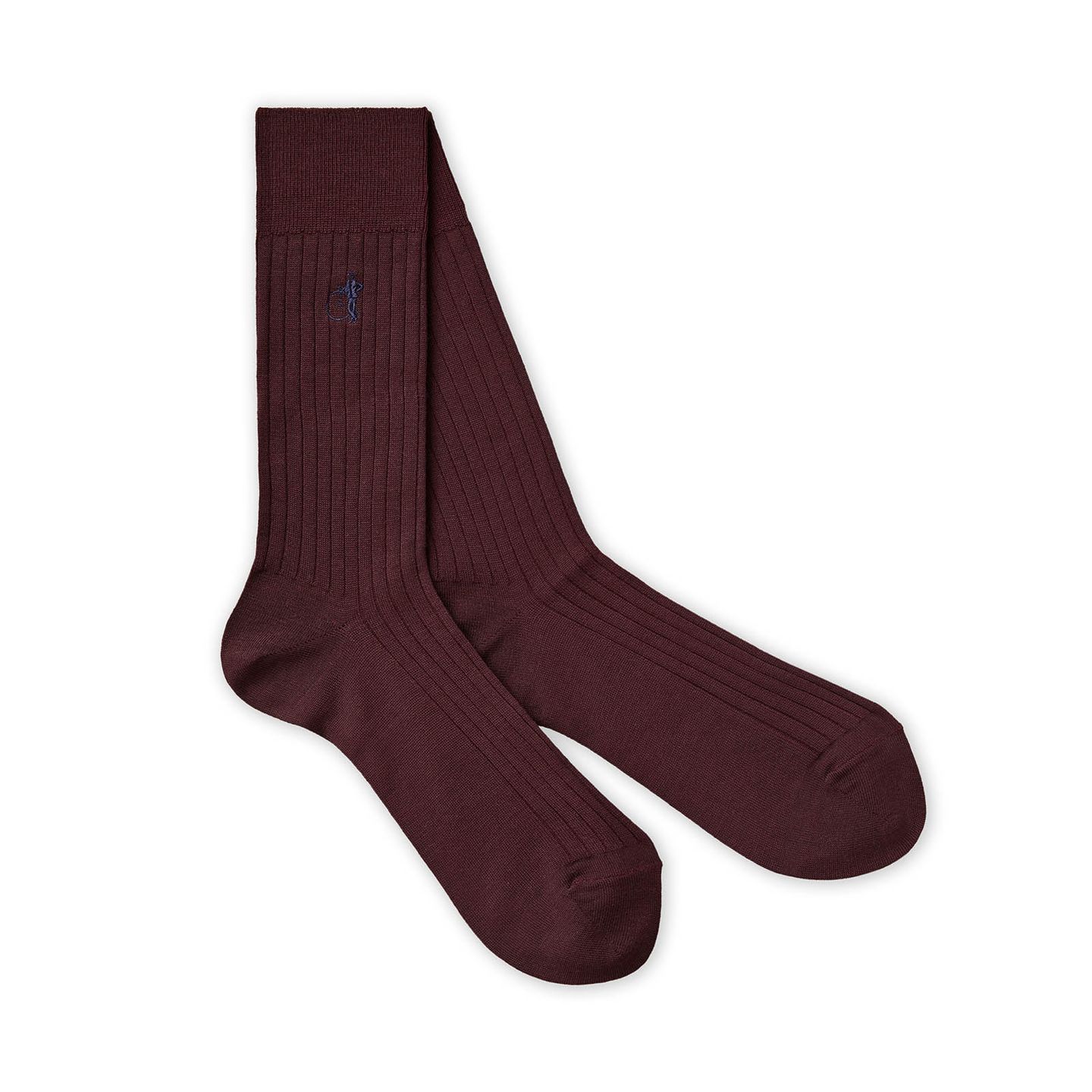 Pair of dark burgundy socks
