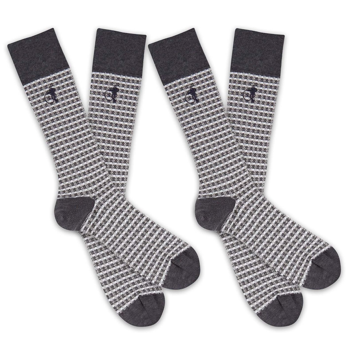 2 pairs of grey and white chequered socks from the Shaken and Stirred Collection