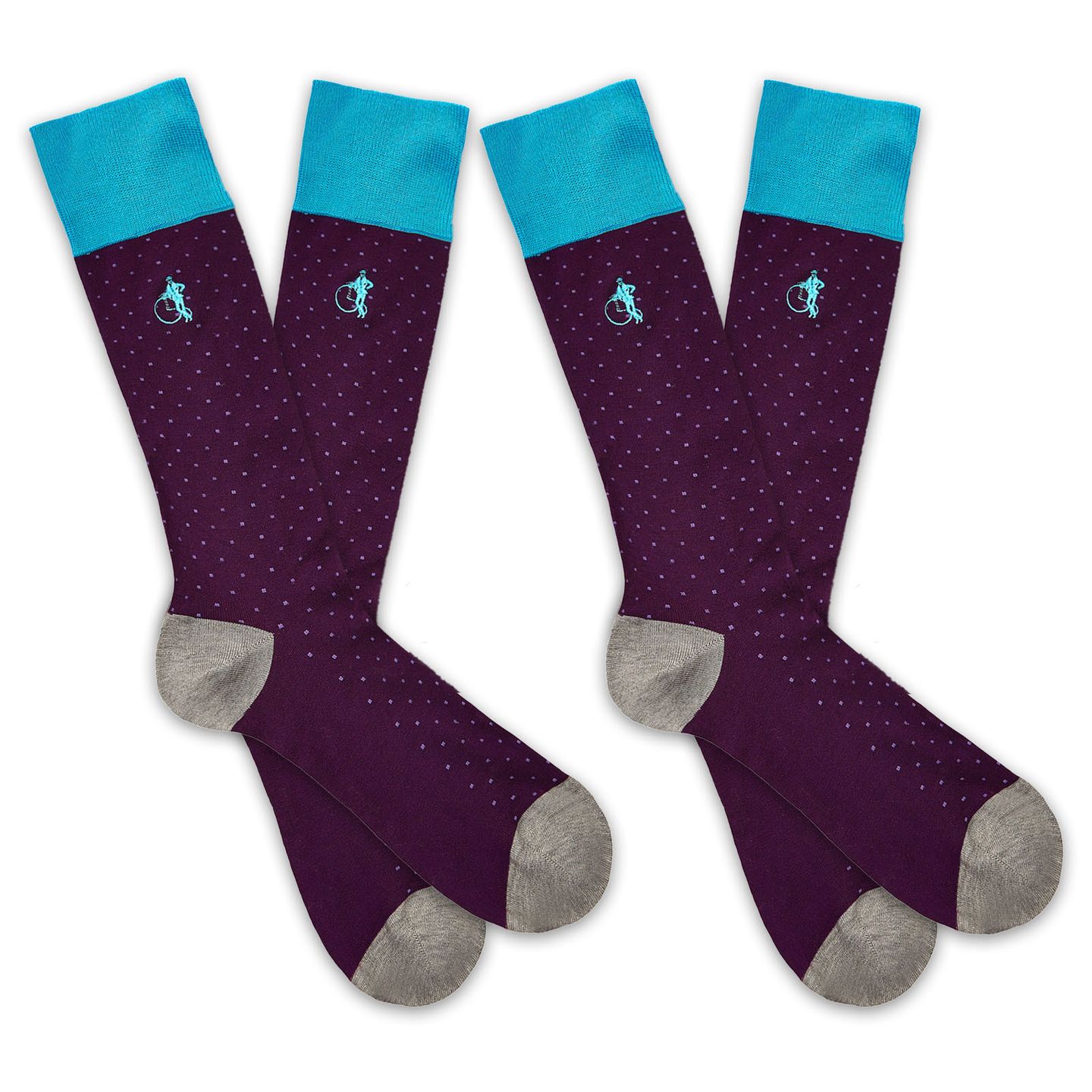 2 pair of patterned socks next to each other