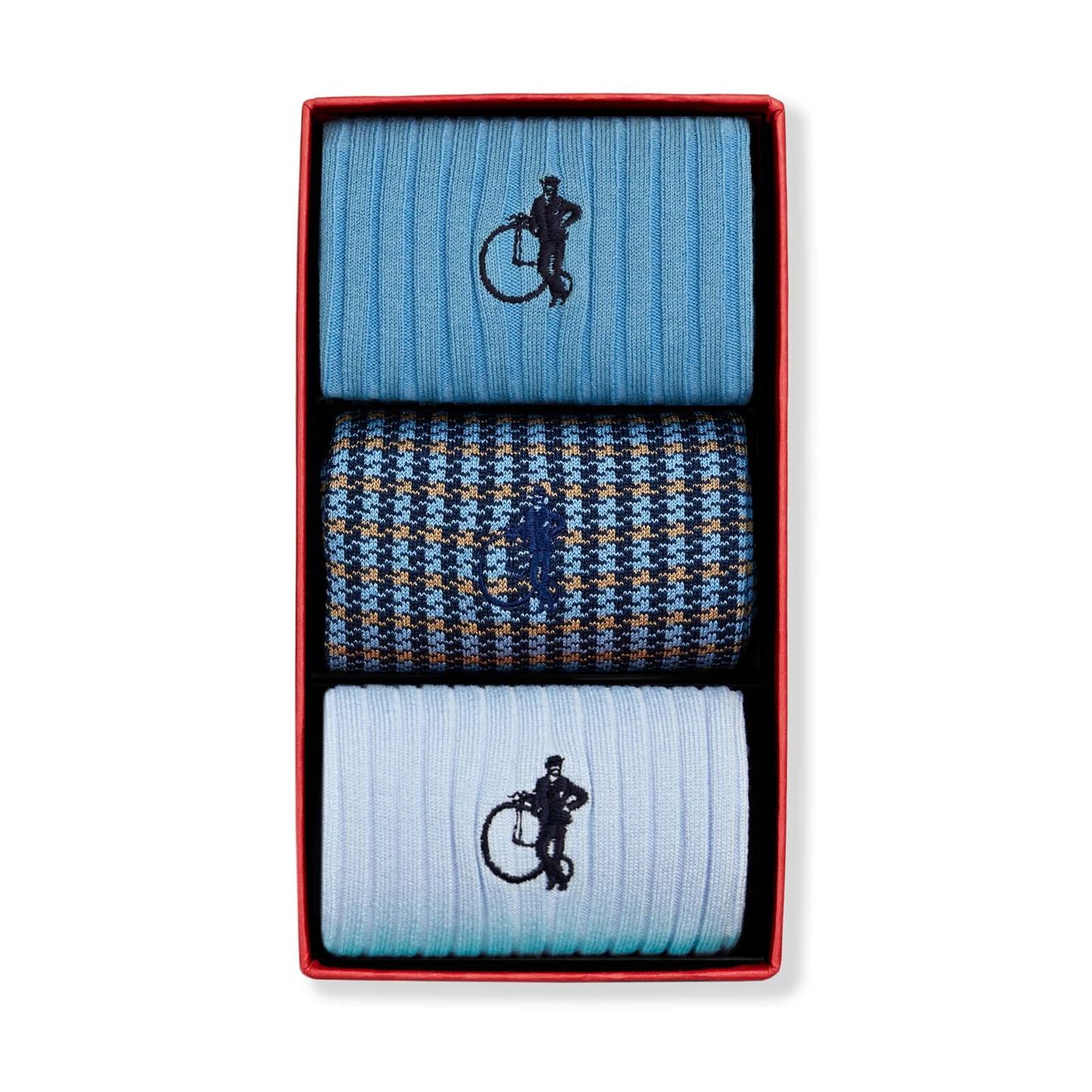 3 pairs of denim blue mens socks from the Shaken and Stirred collection