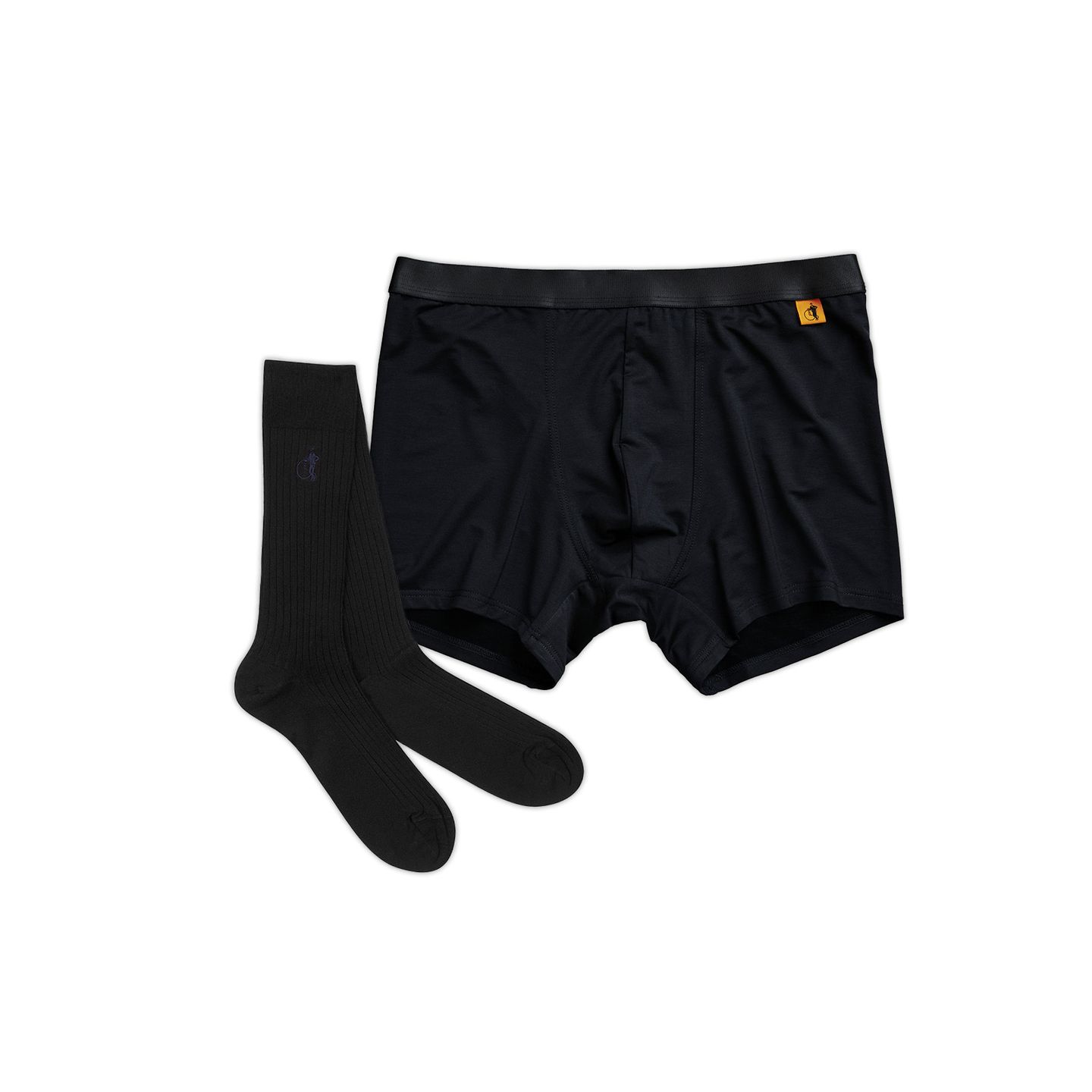 Black boxers and sock bundle