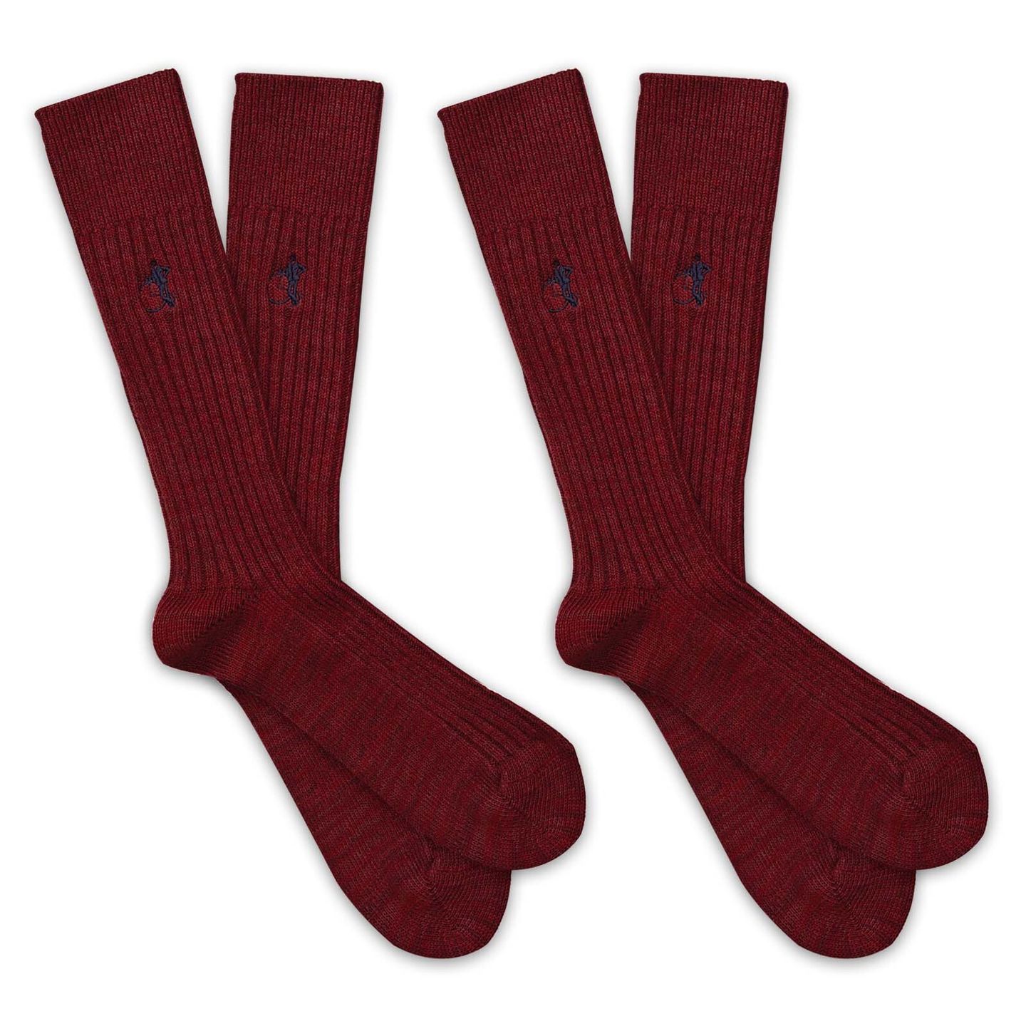 2 pairs of boot burgundy socks for men