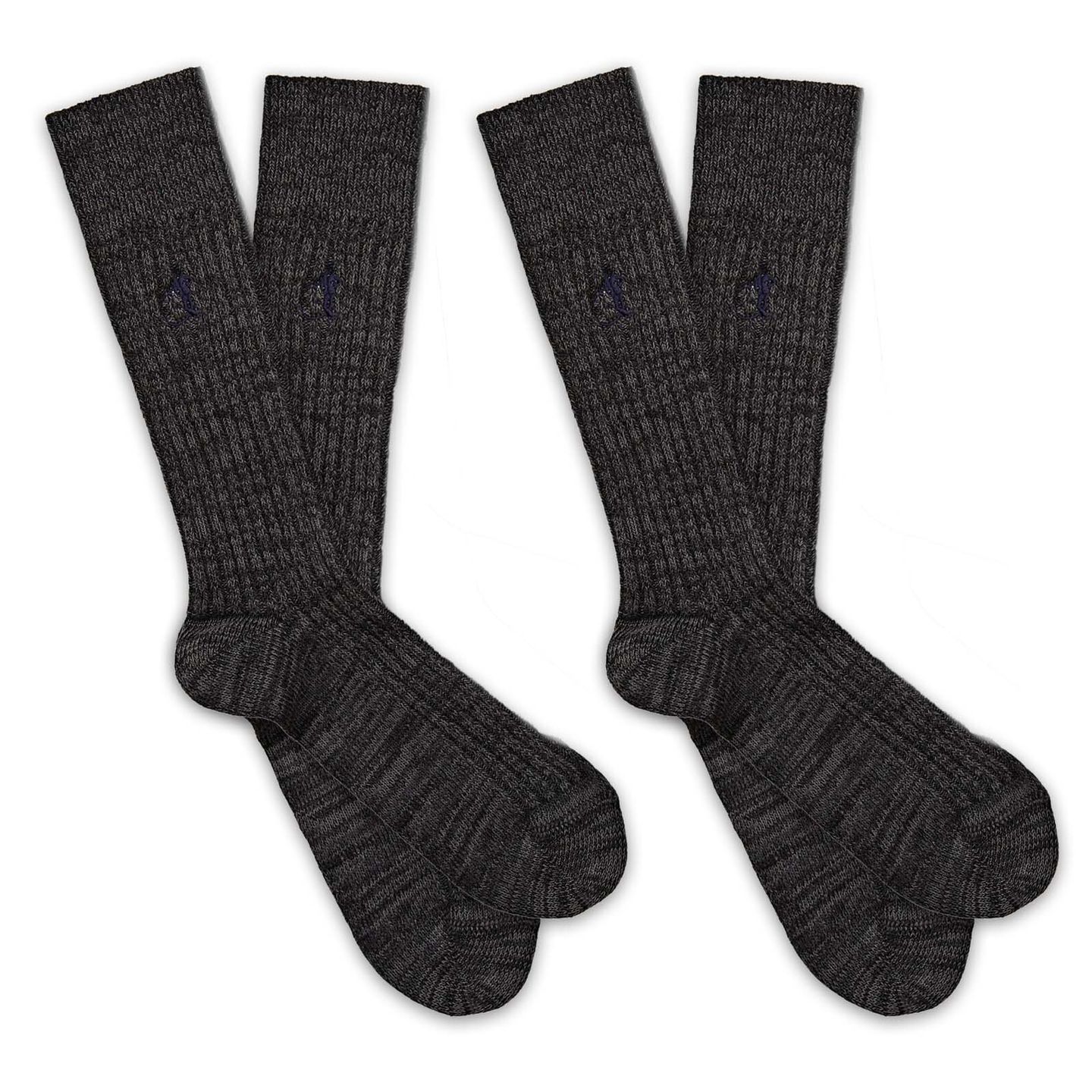2 pair of grey socks next to each other