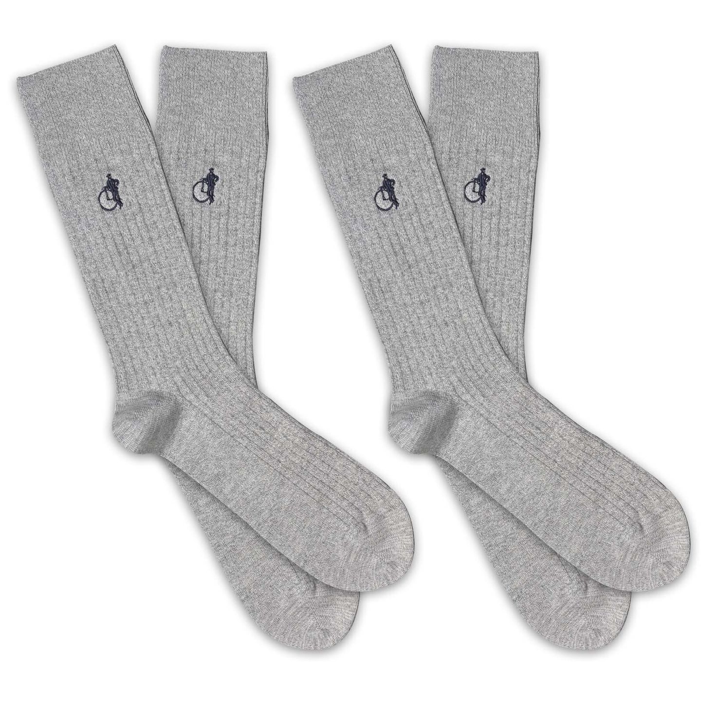 2 pairs of earl grey marl socks