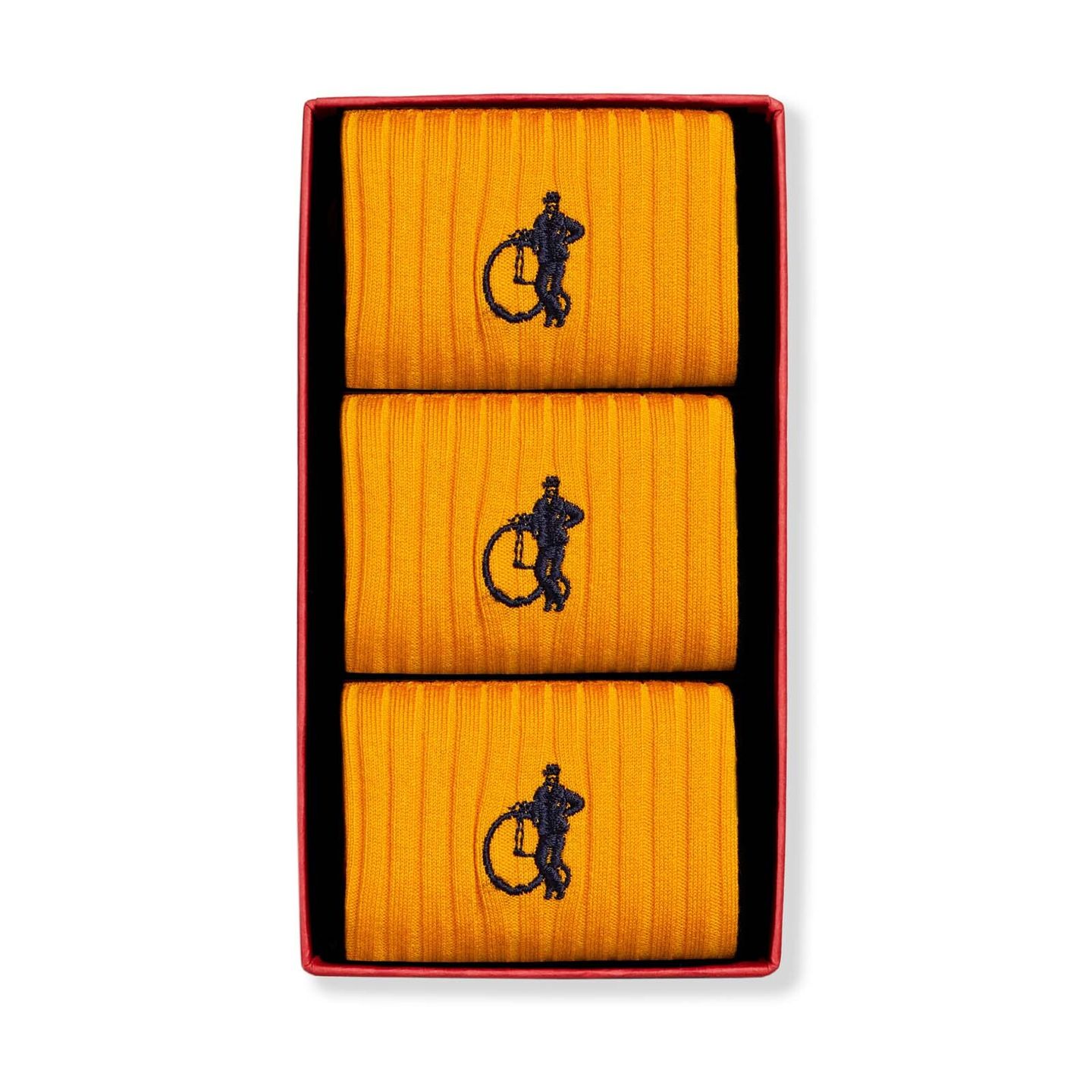Trio box of saffron yellow socks