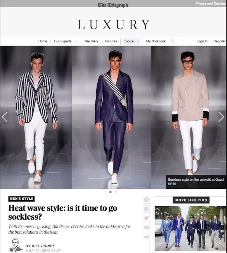 Telegraph Luxury No to Sockless Feature London Sock Company