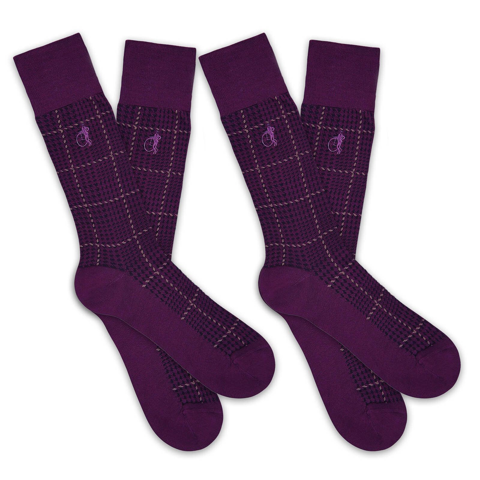 Purple cross hatched patterned Ottoway socks