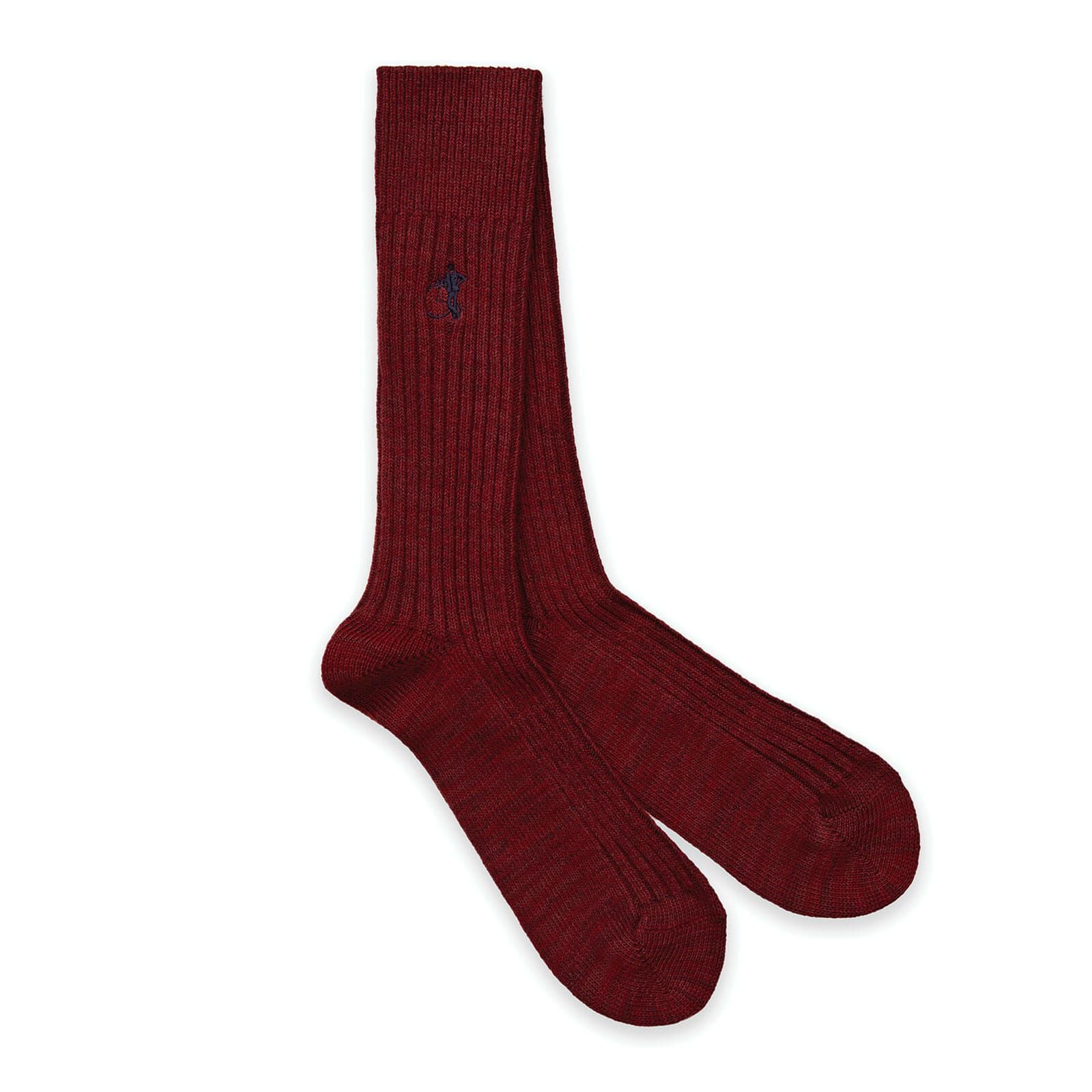 Pair of burgundy boot socks