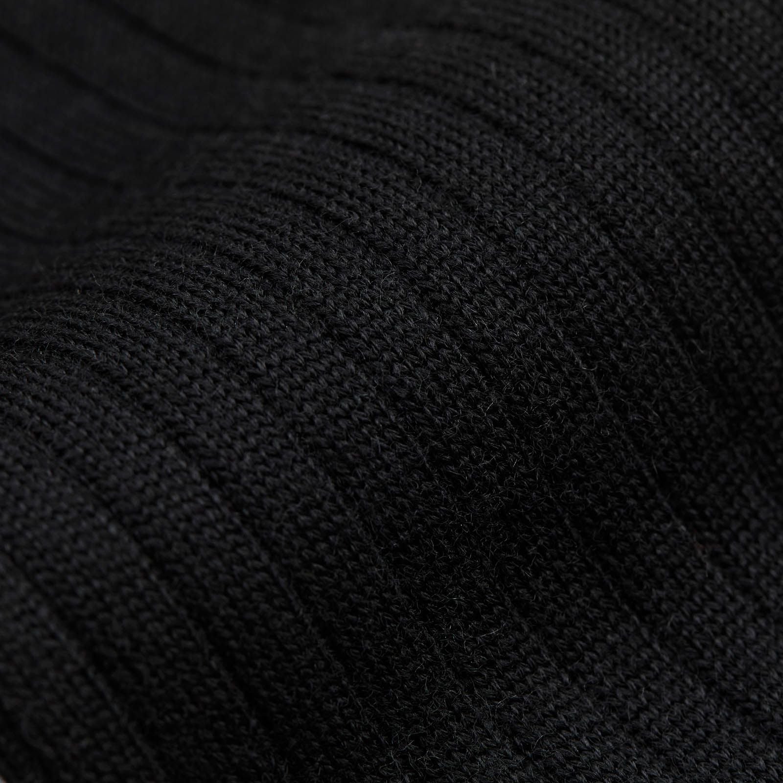 Close up of black merino wool socks