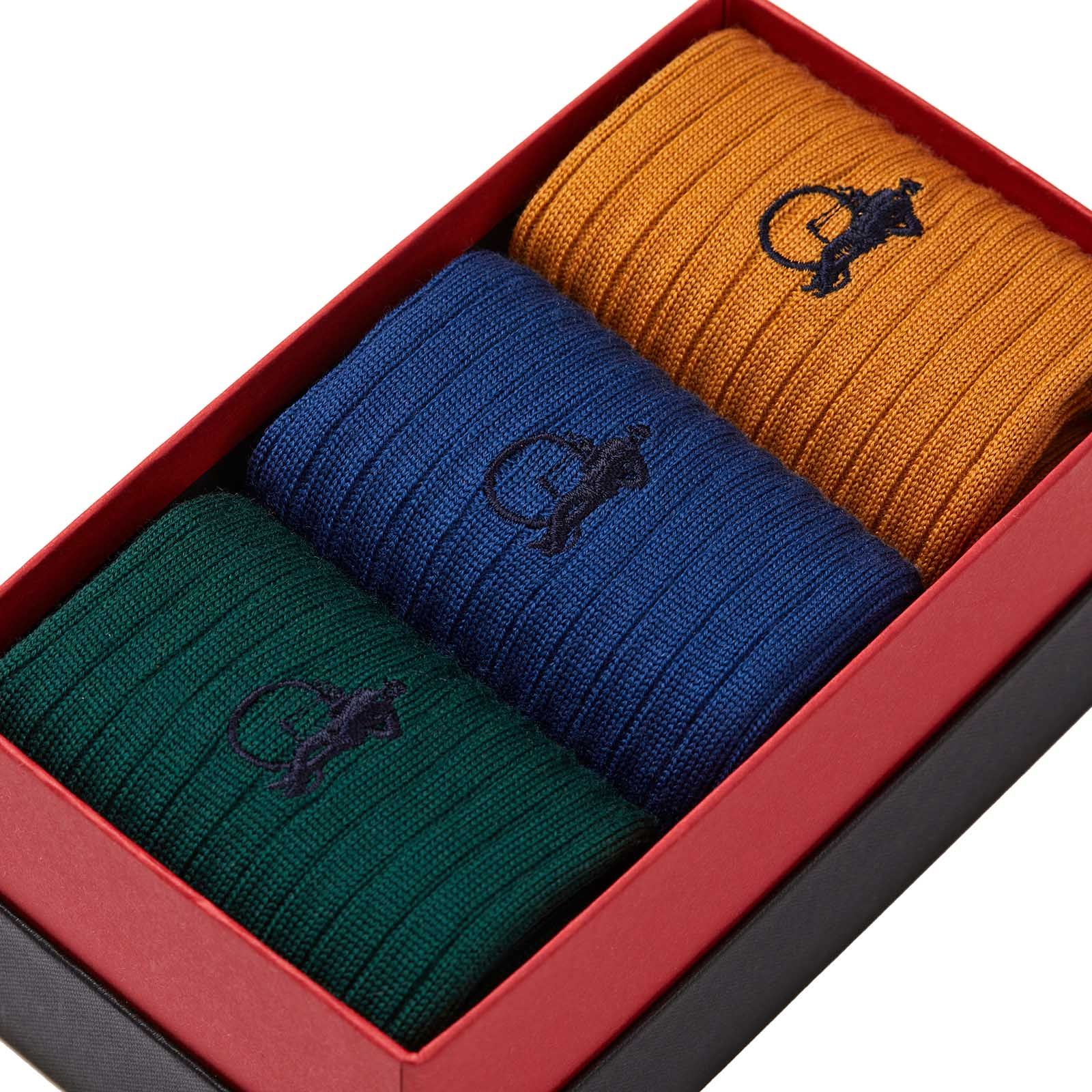 3 pair of socks in a presentation box