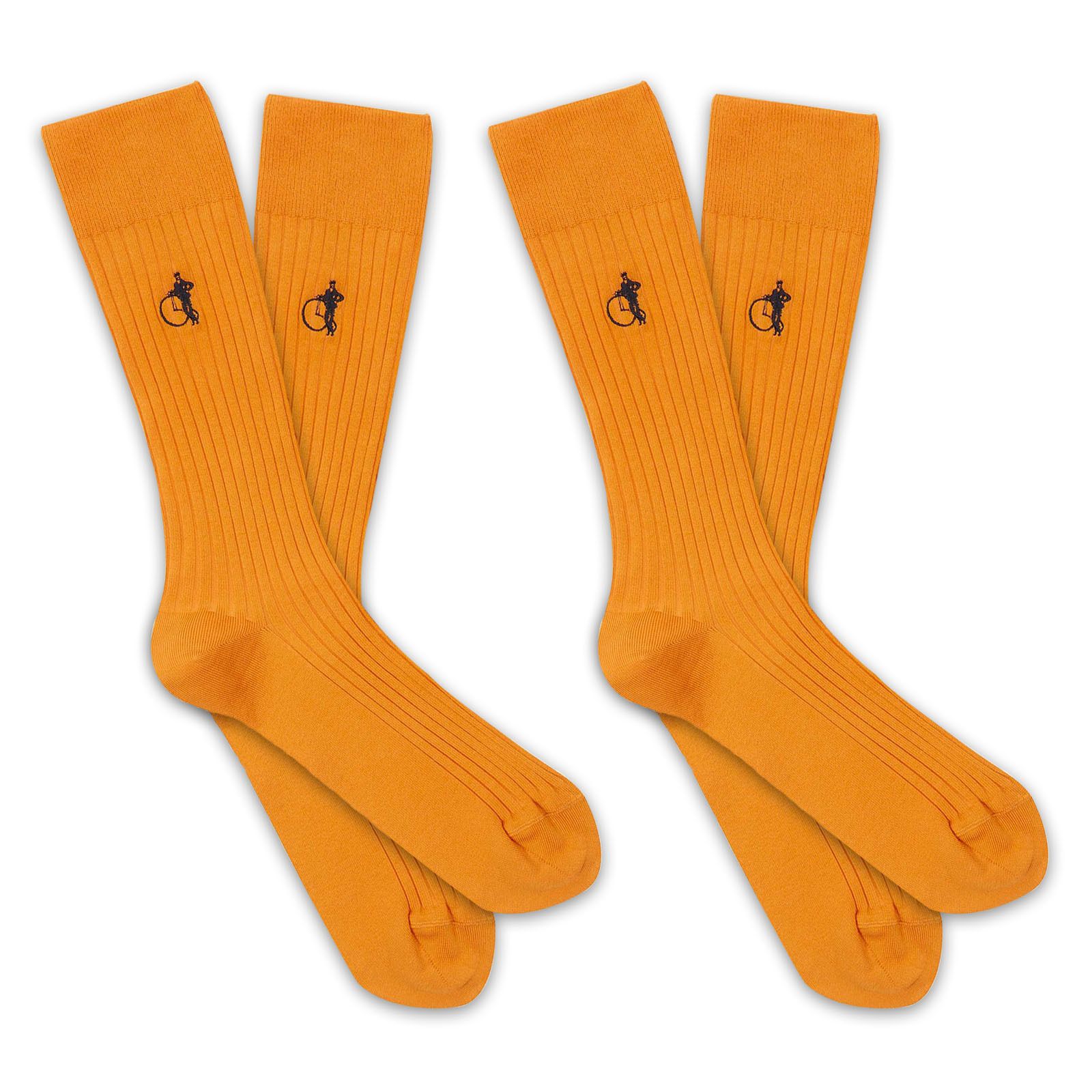 2 pairs of sartorial socks in saffron