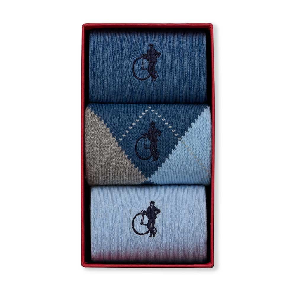 Argyle Blues 3 Pair Box