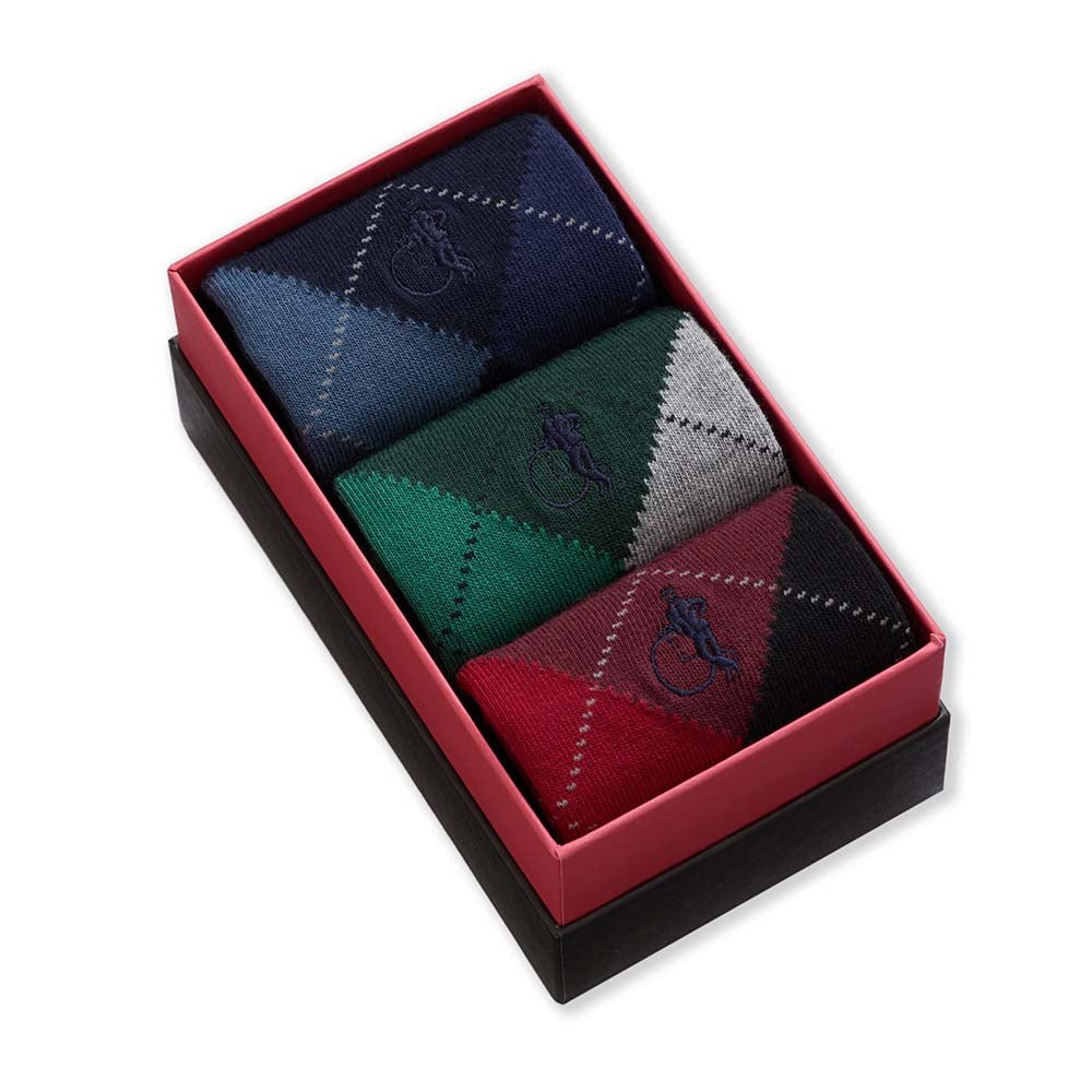 Balmoral Argyle, 3 - Pair Box - London Sock Company
