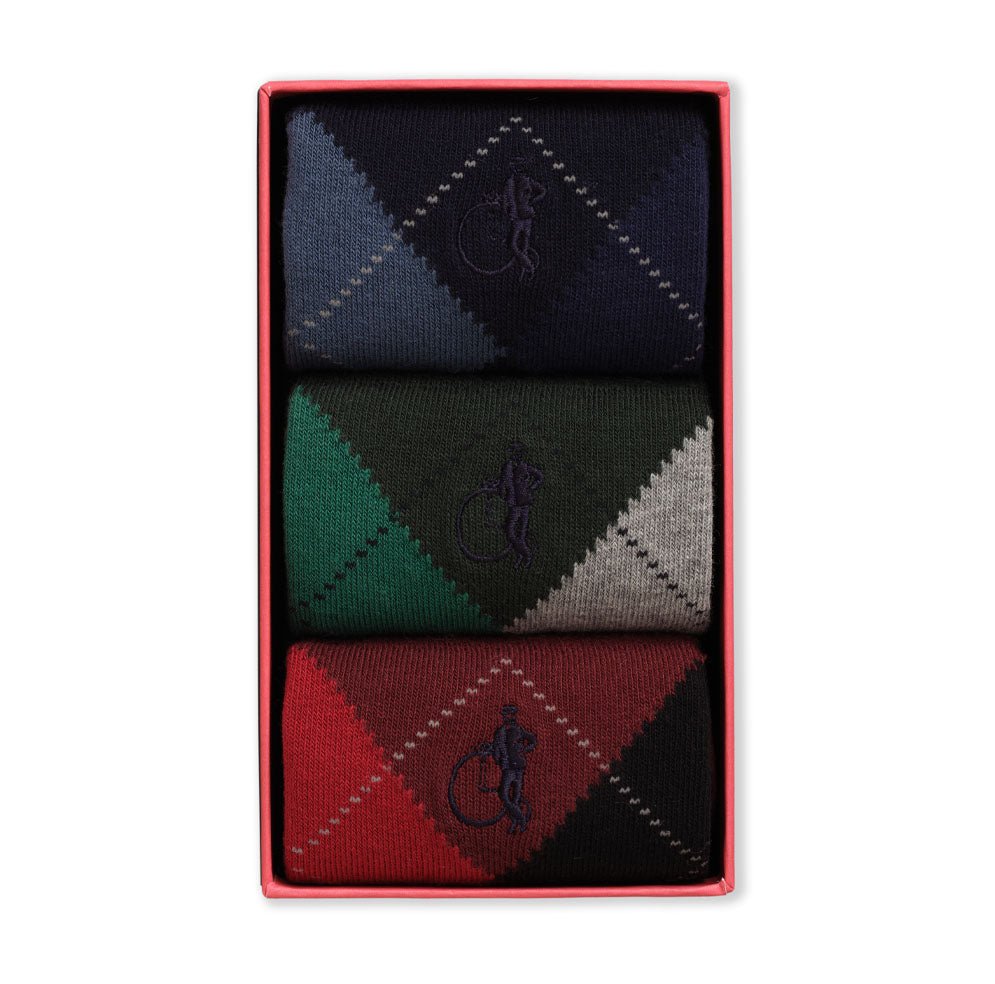 Balmoral Argyle, 3 - Pair Box - London Sock Company