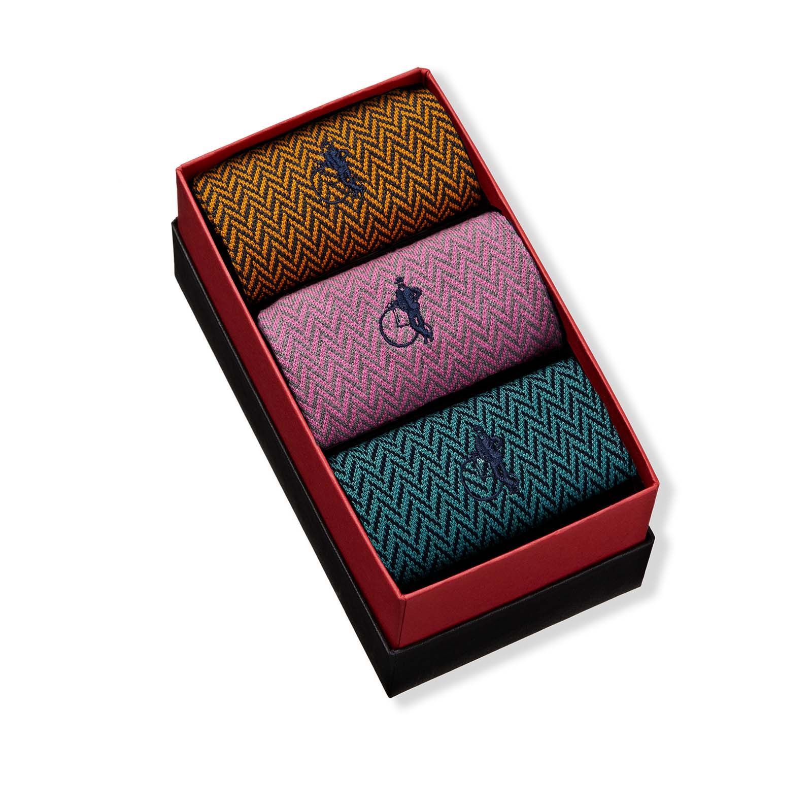 Bond St. Herringbone II, 3 - Pair Box - London Sock Company