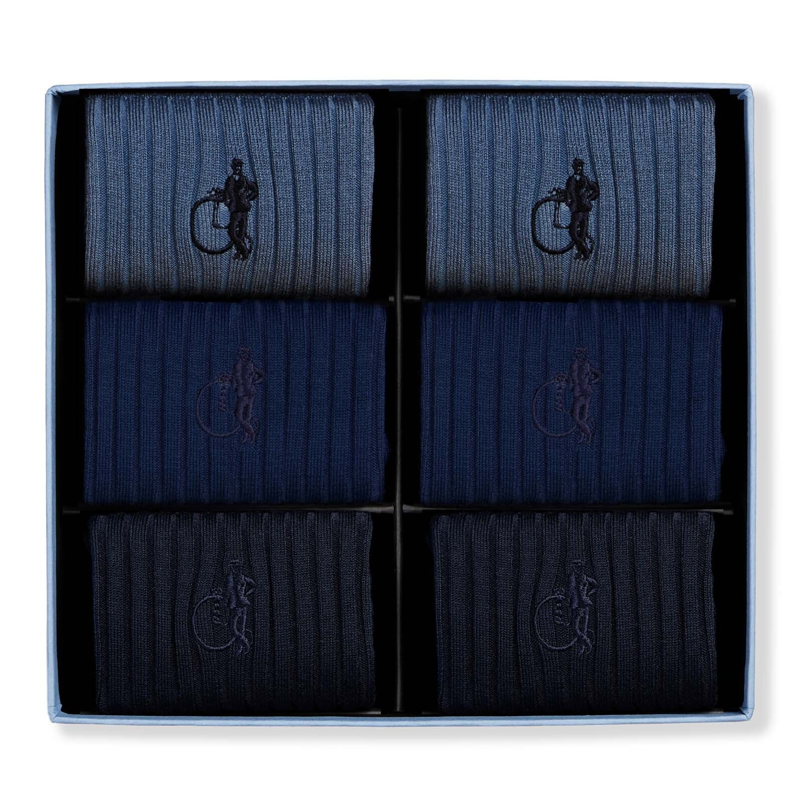 Classic Blues, 6 - Pair Box - London Sock Company