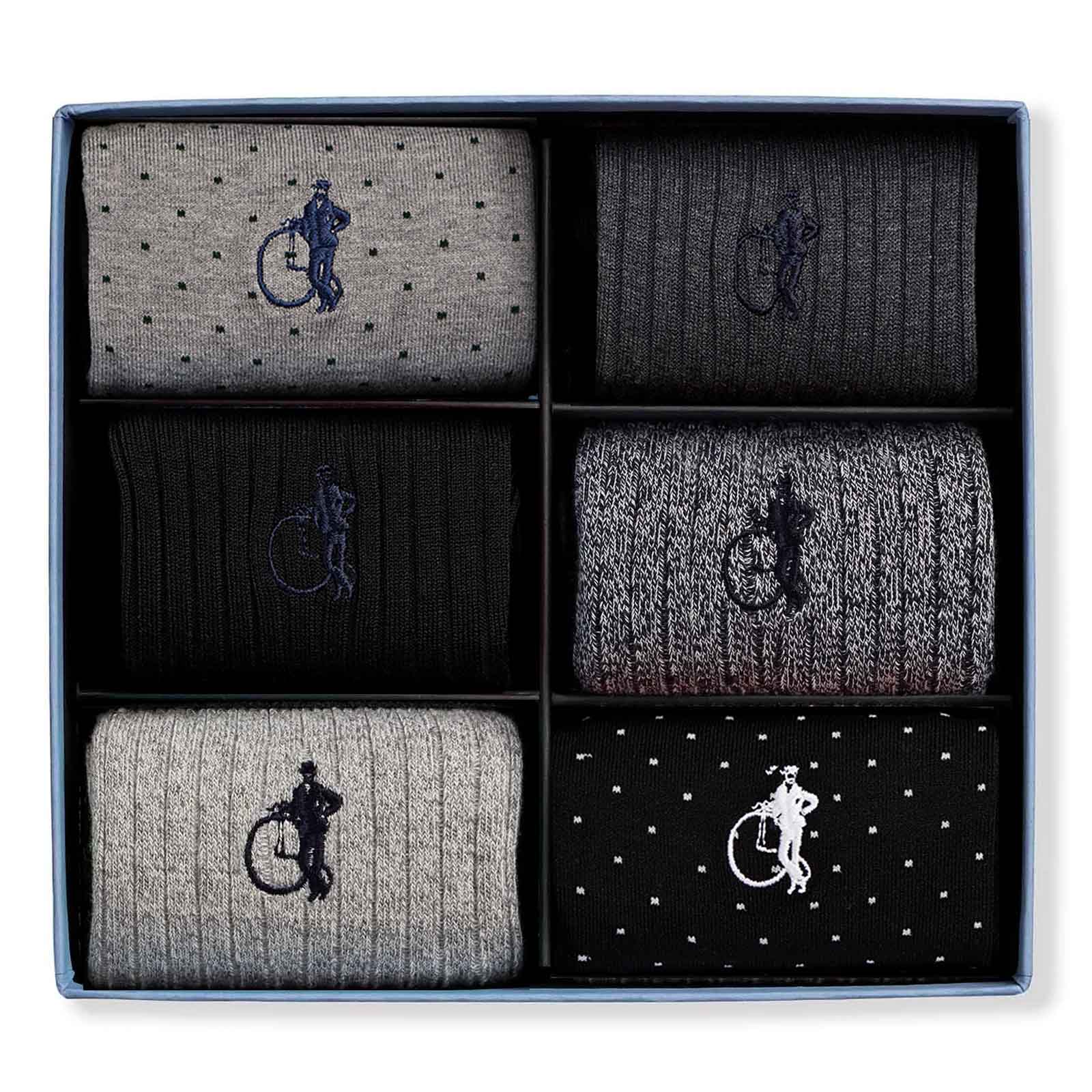 Dash of Class Black, 6 - Pair Box - London Sock Company