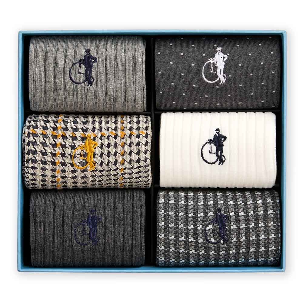 Dash of Class in Neutral, 6 - Pair Box - London Sock Company