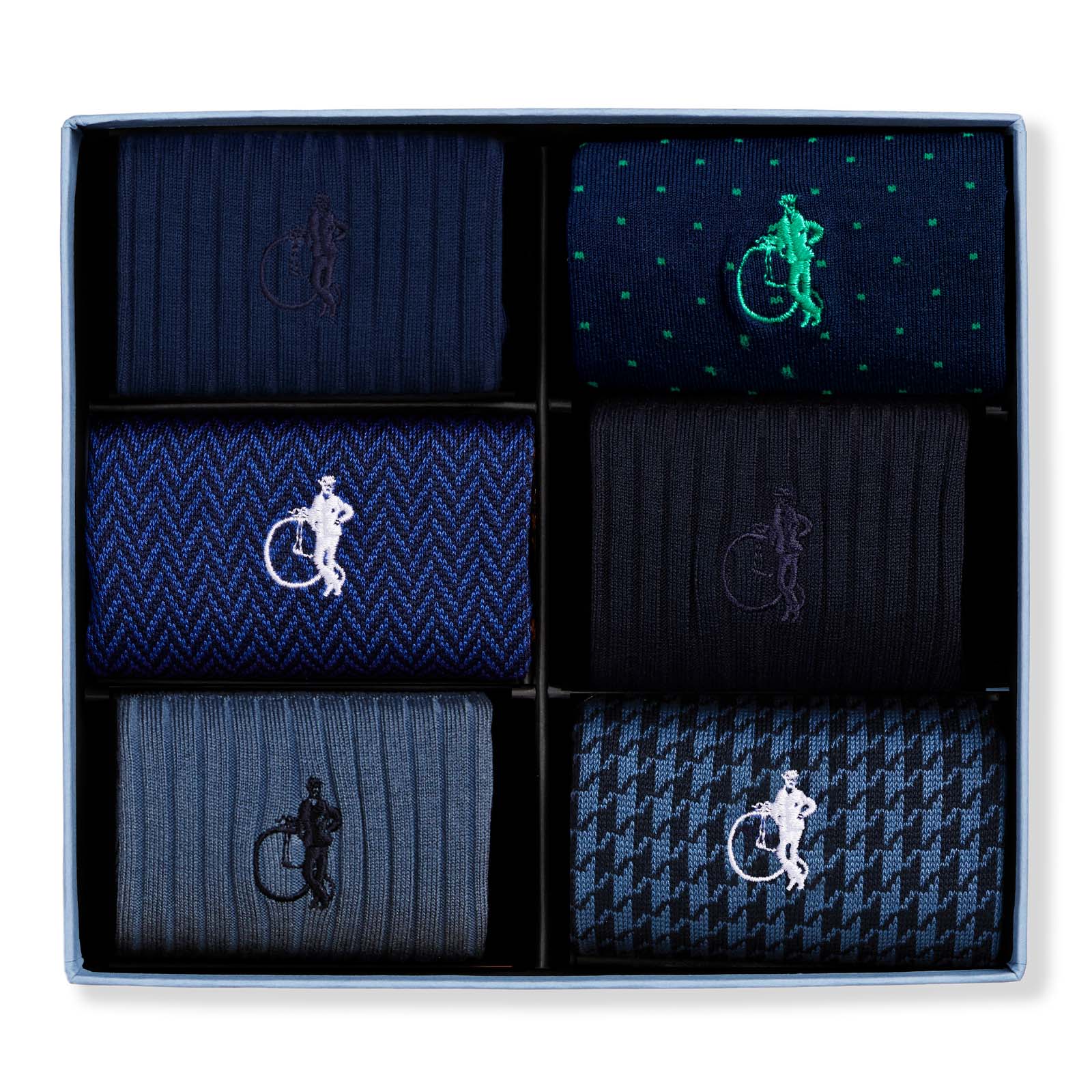 Dash of Class Navy, 6 - Pair Box - London Sock Company