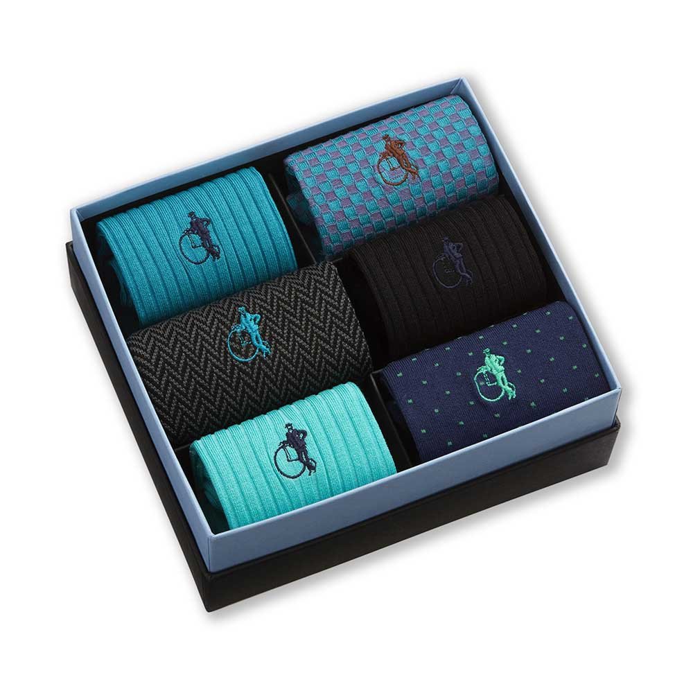 Dash of Class, Ocean, 6 - Pair Box - London Sock Company