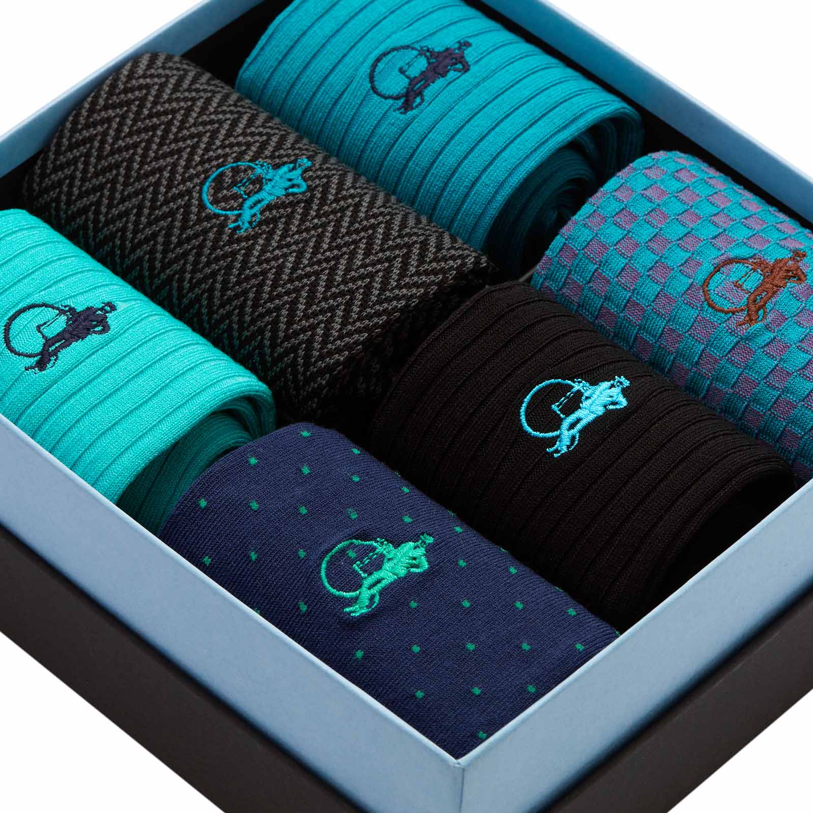 Dash of Class, Ocean, 6 - Pair Box - London Sock Company